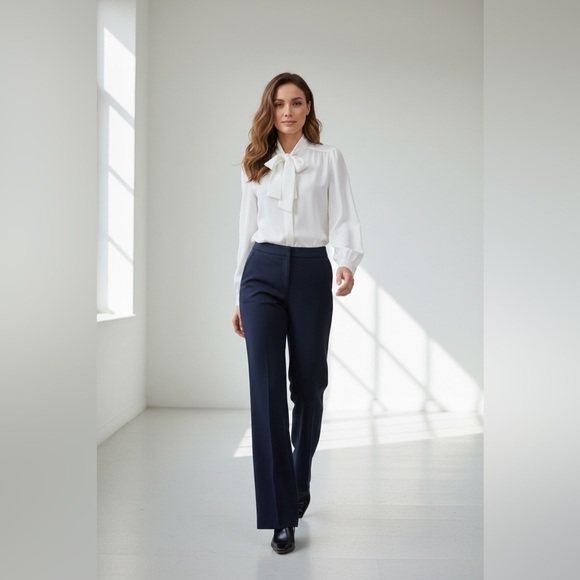 Lafayette 148 New York Pants - Lafayette 148 Irving Black High Waisted Straight Leg Trousers Womens Size 2 Luxe